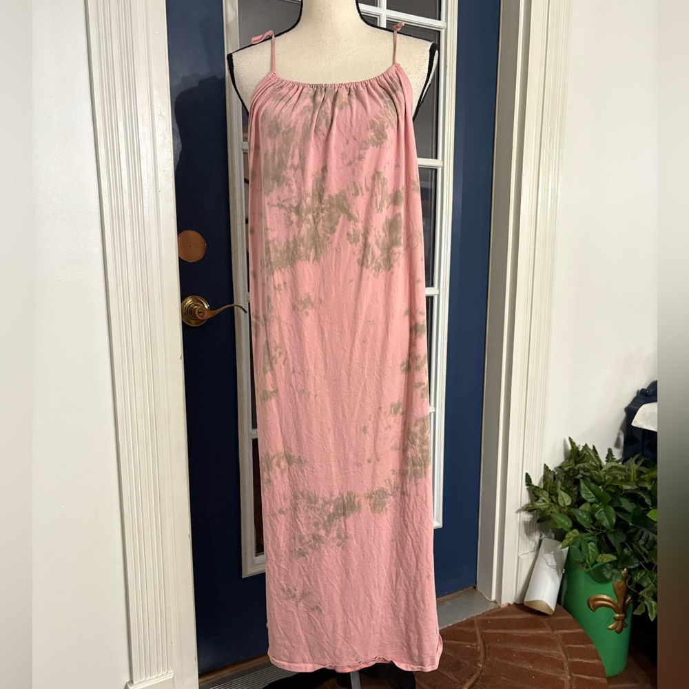 Zara Pink and Gray  Tie-Dye Maxi Slip Dress Size Large